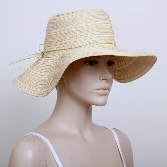 Women's Wide Brim Floppy Sun Hat with Braid - Picture 1 of 7